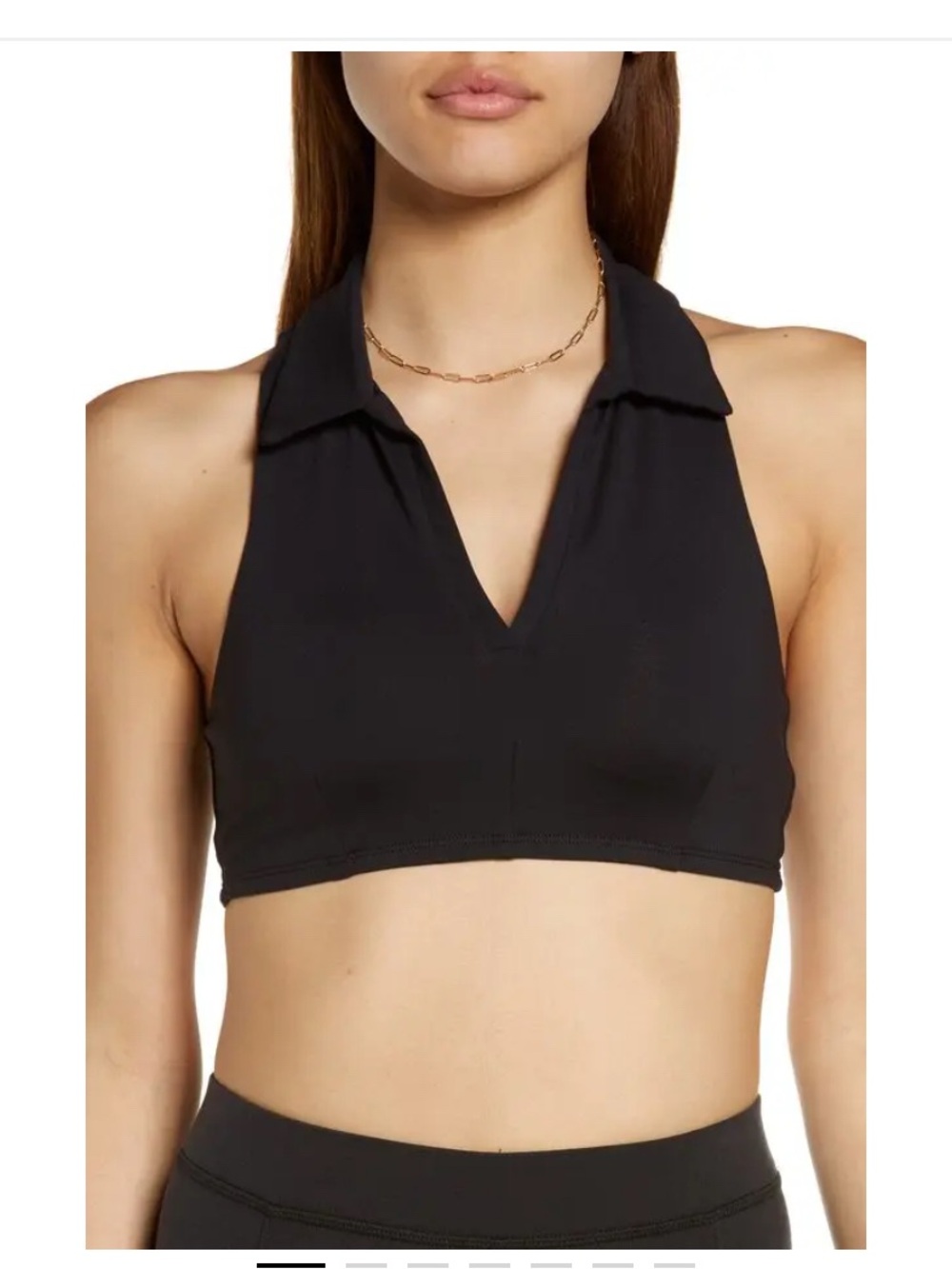 ALO Yoga Black Charmed Collar Bra Tank M